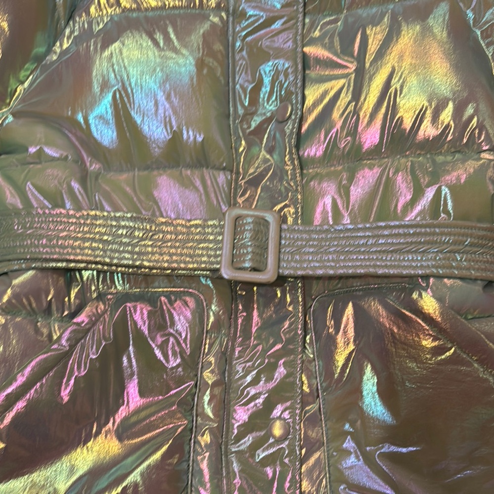 Noize Iridescent Mint Puffer Coat - Picture 3 of 5